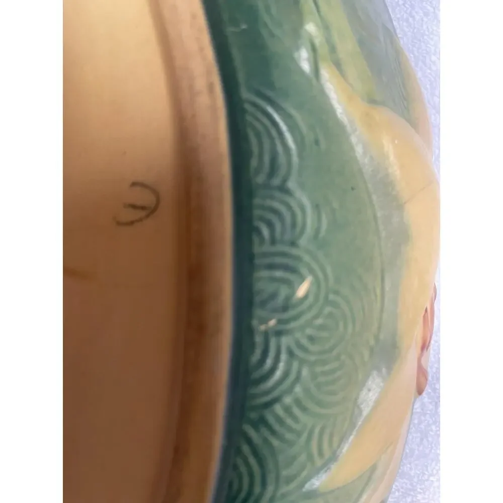 1946 Roseville Pottery Blue “Zephyr Lily” Console Bowl - Picture 5 of 8